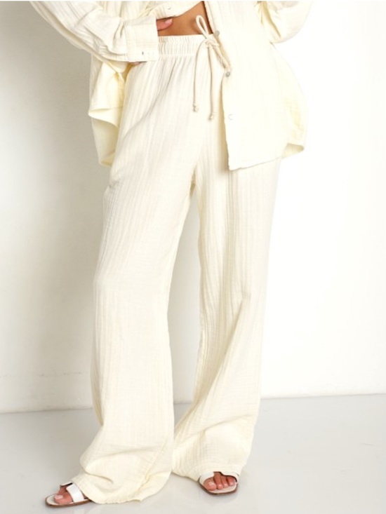 DONNI. Pants - Donni Cream Bubble Pant